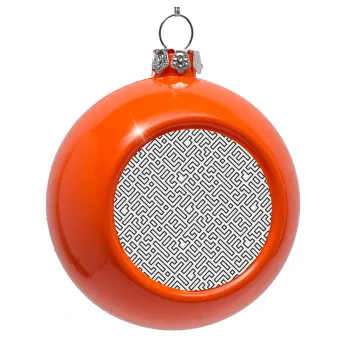 Doodle Maze, Orange Christmas tree ornament bauble 8cm