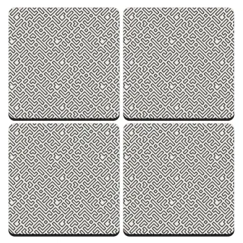 Doodle Maze, ΣΕΤ 4 Σουβέρ ξύλινα τετράγωνα (9cm)