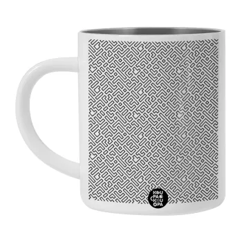 Doodle Maze, BIG Mug Stainless steel double wall (450ml, White)