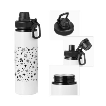 Doodle Stars, Metal water bottle with safety cap, aluminum 850ml