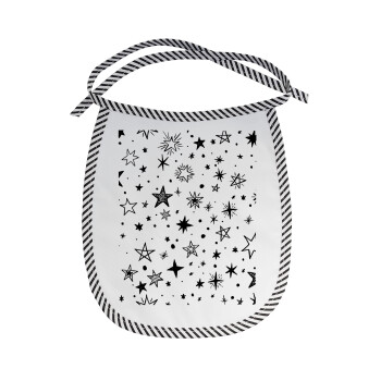 Doodle Stars, Σαλιάρα μωρού αλέκιαστη με κορδόνι Μαύρη