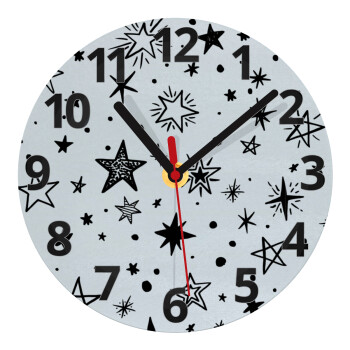 Doodle Stars, Ρολόι τοίχου γυάλινο (20cm)
