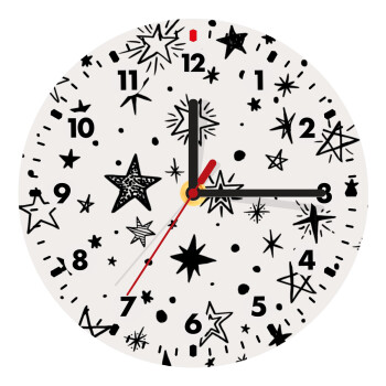 Doodle Stars, Wooden wall clock (20cm)