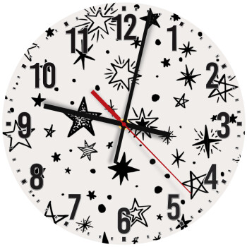 Doodle Stars, Ρολόι τοίχου ξύλινο (30cm)
