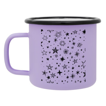 Doodle Stars, Κούπα Μεταλλική εμαγιέ ΜΑΤ Light Pastel Purple 360ml