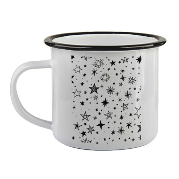 Doodle Stars, Κούπα εμαγιέ με μαύρο χείλος 360ml