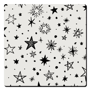 Doodle Stars, Τετράγωνο μαγνητάκι ξύλινο 6x6cm