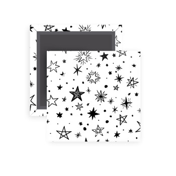 Doodle Stars, Μαγνητάκι ψυγείου τετράγωνο διάστασης 5x5cm