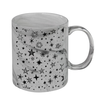 Doodle Stars, Mug ceramic marble style, 330ml