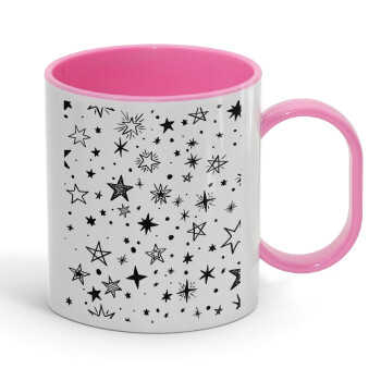 Doodle Stars, Κούπα (πλαστική) (BPA-FREE) Polymer Ροζ για παιδιά, 330ml
