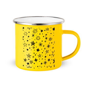 Doodle Stars, Κούπα Μεταλλική εμαγιέ Κίτρινη 360ml