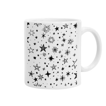 Doodle Stars, Ceramic coffee mug, 330ml