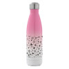 Metal mug thermos Pink/White (Stainless steel), double wall, 500ml