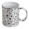 Mug ceramic, silver mirror, 330ml