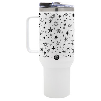 Doodle Stars, Mega Stainless steel Tumbler with lid, double wall 1,2L