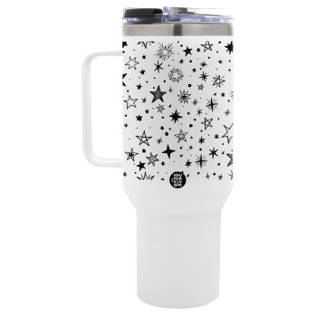 Doodle Stars, Mega Tumbler με καπάκι, διπλού τοιχώματος (θερμό) 1,2L