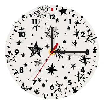 Doodle Stars, Ρολόι τοίχου ξύλινο (20cm)