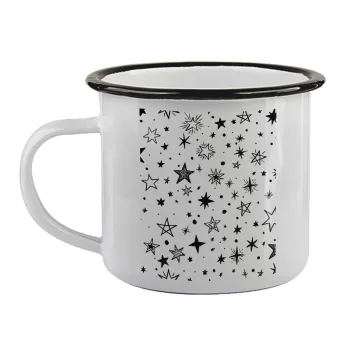 Doodle Stars, Κούπα εμαγιέ με μαύρο χείλος 360ml