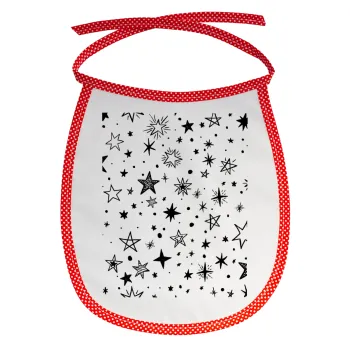 Doodle Stars, Σαλιάρα μωρού αλέκιαστη με κορδόνι Κόκκινη