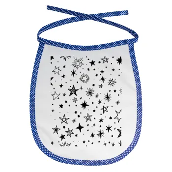 Doodle Stars, Σαλιάρα μωρού αλέκιαστη με κορδόνι Μπλε