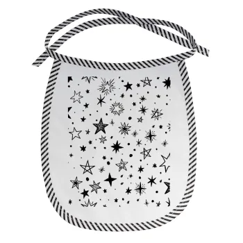 Doodle Stars, Σαλιάρα μωρού αλέκιαστη με κορδόνι Μαύρη