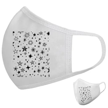 Doodle Stars, Μάσκα υφασμάτινη υψηλής άνεσης παιδική (Δώρο πλαστική θήκη)