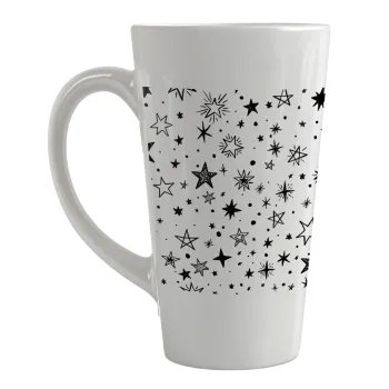 Doodle Stars, Κούπα κωνική Latte Μεγάλη, κεραμική, 450ml