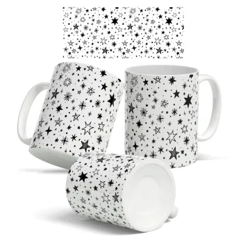 Doodle Stars, Ceramic coffee mug, 330ml