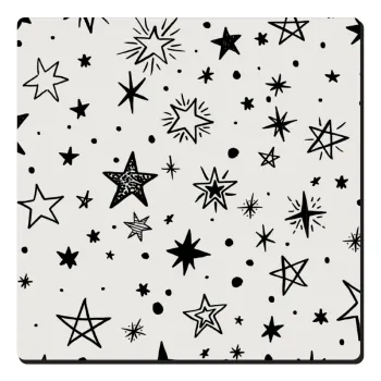 Doodle Stars, Τετράγωνο μαγνητάκι ξύλινο 6x6cm