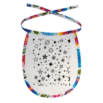 Doodle Stars, Σαλιάρα μωρού αλέκιαστη με κορδόνι Χρωματιστή