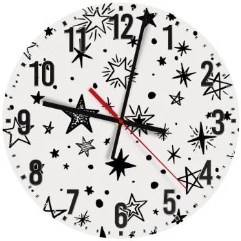 Doodle Stars, Ρολόι τοίχου ξύλινο (30cm)