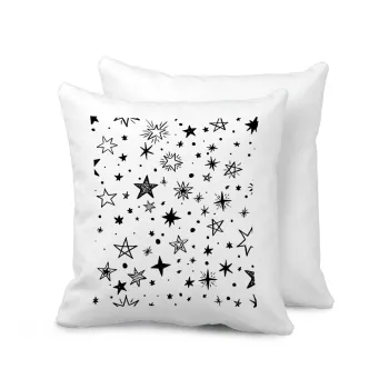 Doodle Stars, Μαξιλάρι καναπέ 40x40cm περιέχεται το  γέμισμα
