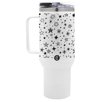 Doodle Stars, Mega Tumbler με καπάκι, διπλού τοιχώματος (θερμό) 1,2L