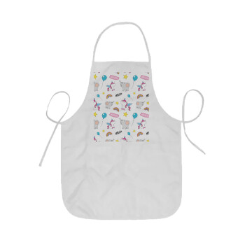 Happy Clouds Doodle, Ποδιά Σεφ ολόσωμη κοντή  Παιδική (44x62cm)