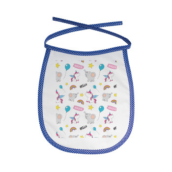 Happy Clouds Doodle, Σαλιάρα μωρού αλέκιαστη με κορδόνι Μπλε