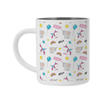 Happy Clouds Doodle, Mug Stainless steel double wall 300ml