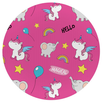 Happy Clouds Doodle, Mousepad Round 20cm