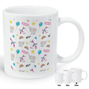 Happy Clouds Doodle, Κούπα Giga, κεραμική, 590ml