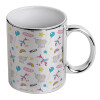 Mug ceramic, silver mirror, 330ml