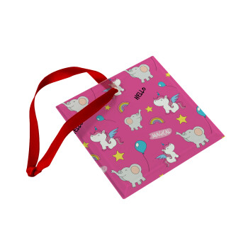 Happy Clouds Doodle, Στολίδι Χριστουγεννιάτικο στολίδι γυάλινο τετράγωνο 9x9cm