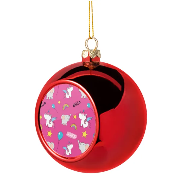 Happy Clouds Doodle — Christmas tree ball Red 8cm