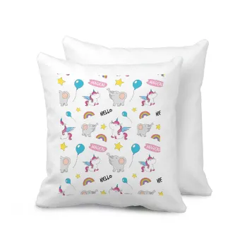 Happy Clouds Doodle, Μαξιλάρι καναπέ 40x40cm περιέχεται το  γέμισμα