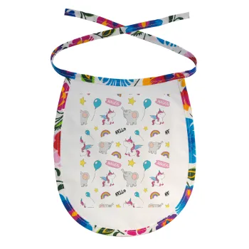 Happy Clouds Doodle, Σαλιάρα μωρού αλέκιαστη με κορδόνι Χρωματιστή