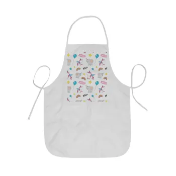 Happy Clouds Doodle, Ποδιά Σεφ ολόσωμη κοντή  Παιδική (44x62cm)