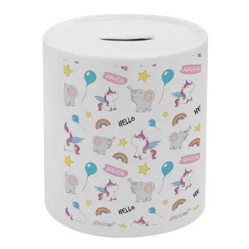 Happy Clouds Doodle, Κουμπαράς πορσελάνης με τάπα