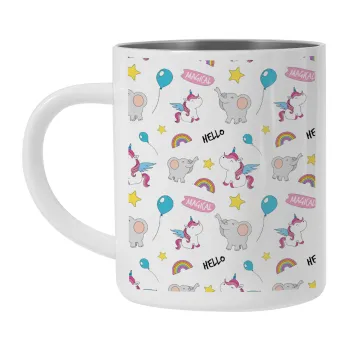 Happy Clouds Doodle, Κούπα Ανοξείδωτη διπλού τοιχώματος 300ml