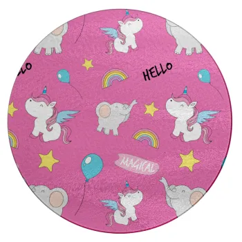 Happy Clouds Doodle, Επιφάνεια κοπής γυάλινη στρογγυλή (30cm)