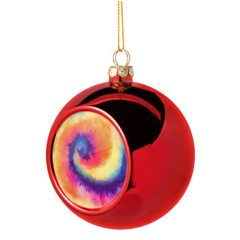 Tie Dye, Χριστουγεννιάτικη μπάλα δένδρου Κόκκινη 8cm