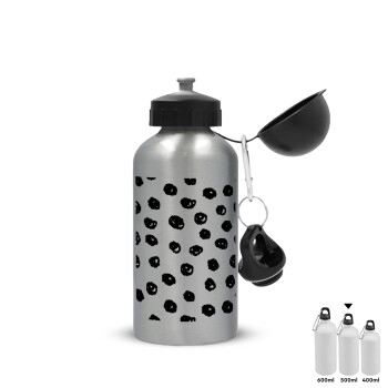 Doodle Dots, Metallic water jug, Silver, aluminum 500ml