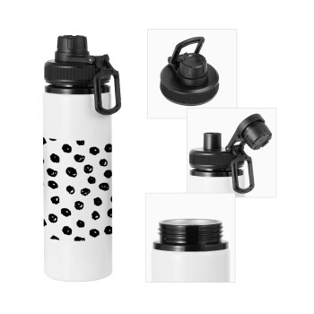 Doodle Dots, Metal water bottle with safety cap, aluminum 850ml